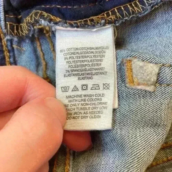 Free people high rise blue distressed knee jeans in size 29 - Picture 8 of 8